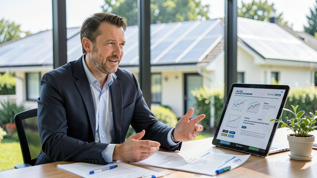 entreprise de panneau solaire expliquant les aides financières pour les installations en 2025