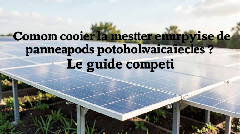 entreprise panneaux photovoltaïques photographié en situation réelle, illustration de l'article