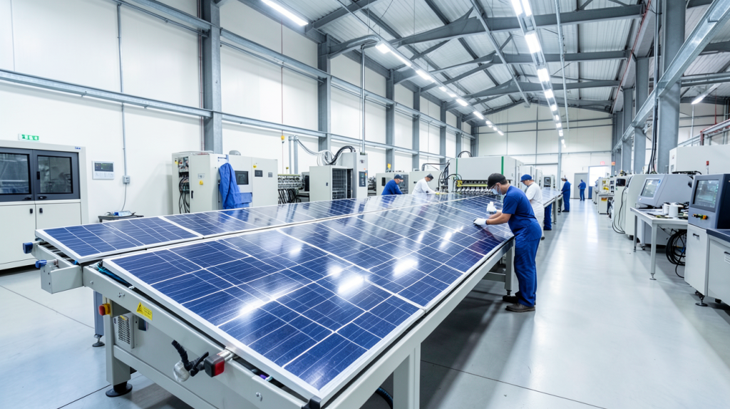 fabricant français de panneaux solaires opérant dans une usine de production de haute technologie