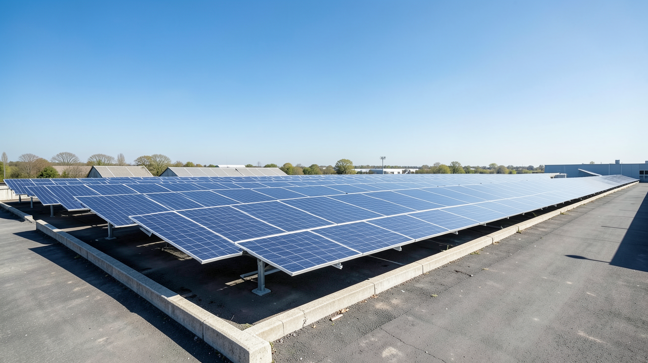 fabricant panneau photovoltaique vue des panneaux photovoltaïques sur un toit, illustrant le top 5 des fabricants français en 2025