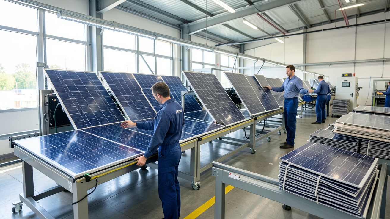 fabricant panneau solaire présentant des innovations 2024-2025 : cellules à pérovskite, modules tandem et station de recyclage