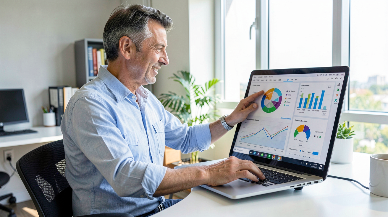 faire une installation solaire photovoltaïque : professionnel analysant un tableau de bord électrique pour évaluer la consommation et dimensionner une installation