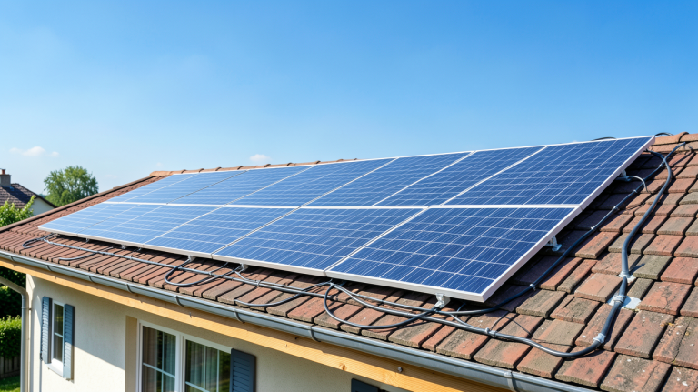 faut-il du soleil pour les panneaux photovoltaïques installation sur toit de maison par temps ensoleillé