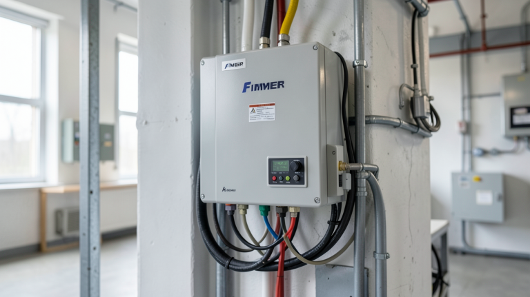 fimer onduleur installé dans un local technique industriel propre et bien éclairé