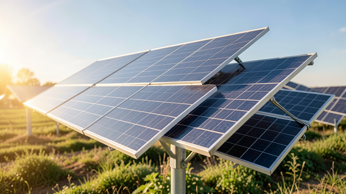 fleur panneau solaire montrant le fonctionnement du suivi solaire à deux axes