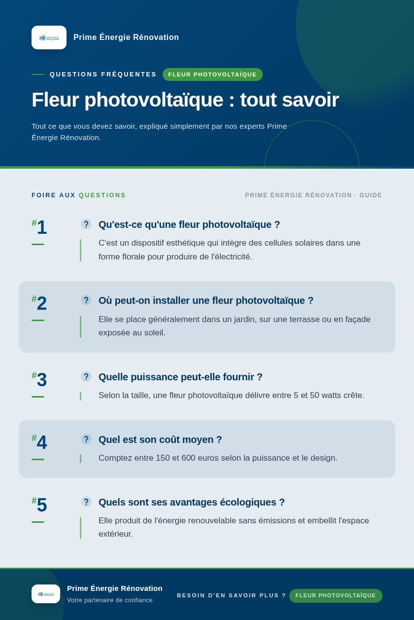 Infographie : Fleur photovoltaïque : tout savoir