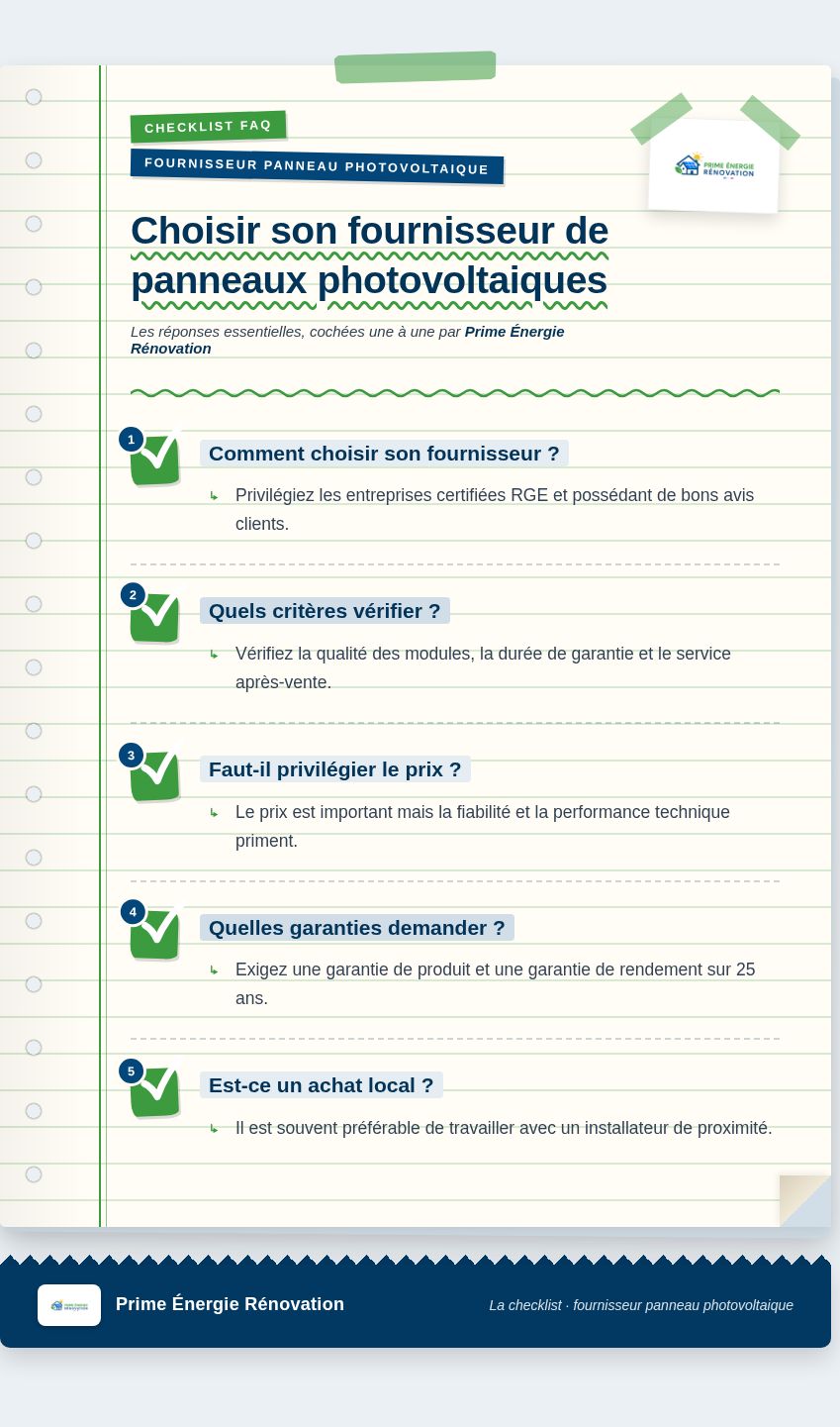 Infographie : Choisir son fournisseur de panneaux photovoltaiques