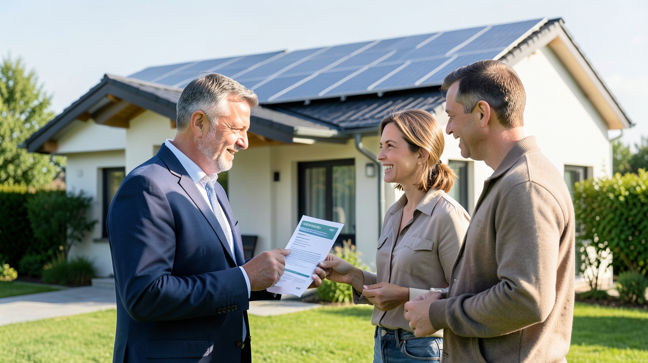 fournisseur panneaux photovoltaique expliquant les aides financières et les subventions à des clients