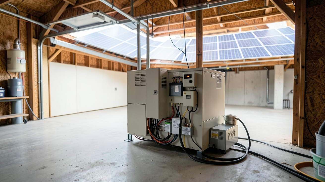 générateur solaire autonome installé dans une maison pour une installation électrique autonome