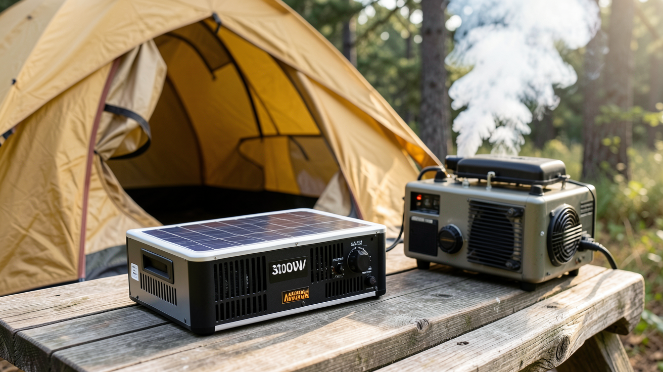 générateur solaire portatif 300w à 6000w montrant les avantages par rapport à un groupe électrogène