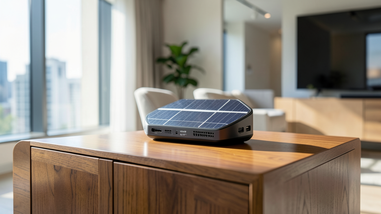 générateur solaire pour maison de type station de batterie portable utilisé dans un intérieur moderne et lumineux
