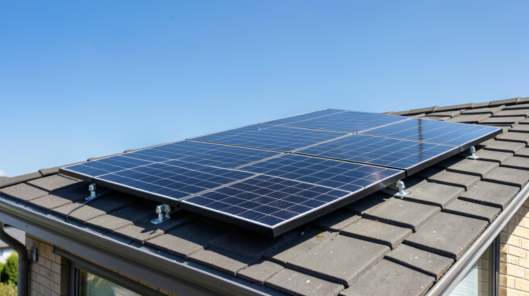 générateur solaire pour maison installé sur le toit d'une habitation individuelle