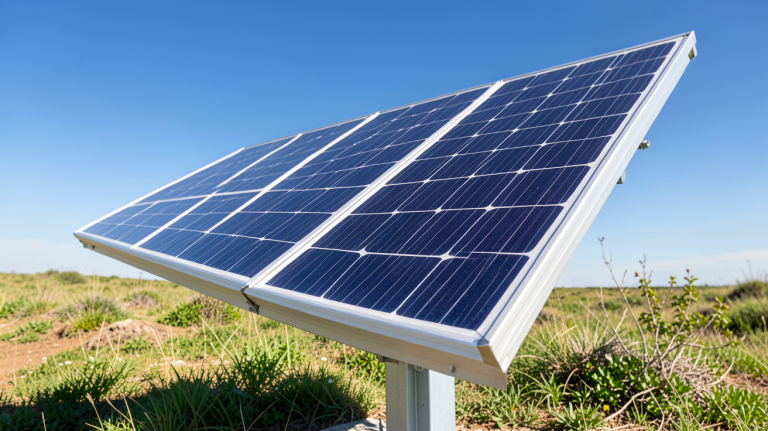 goal zero panneau solaire installé en plein soleil avec des reflets lumineux