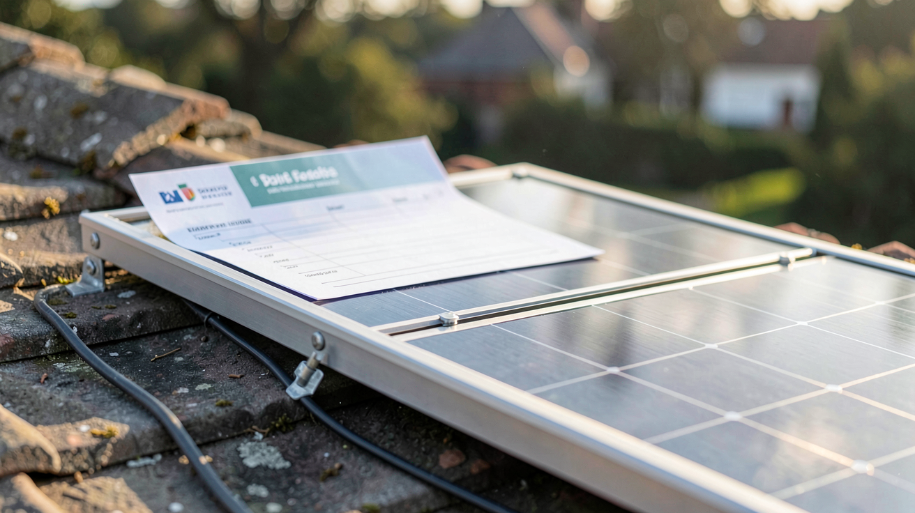 gouv panneau solaire : installation photovoltaïque sur une maison avec document officiel des aides nationales 2025-2026
