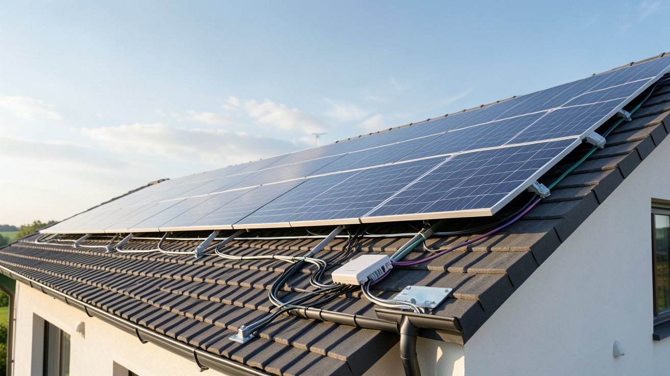gouvernement panneau solaire installation de panneaux photovoltaïques sur le toit d'une maison moderne en 2025