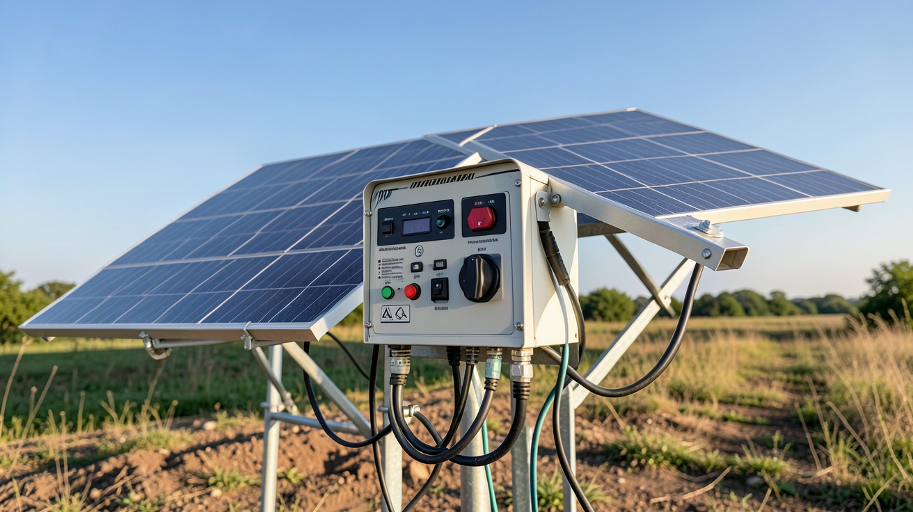 groupe électrogène fonctionnant avec un panneau solaire installé en extérieur