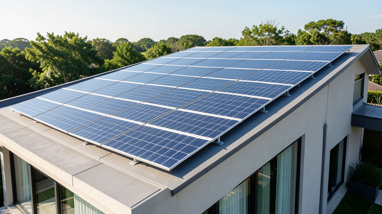 groupe verlaine panneaux solaires installés sur une maison moderne illustrant l'autoconsommation énergétique.