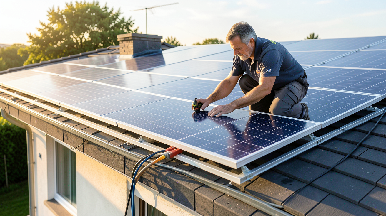 gse photovoltaïque installation système sur toit de maison