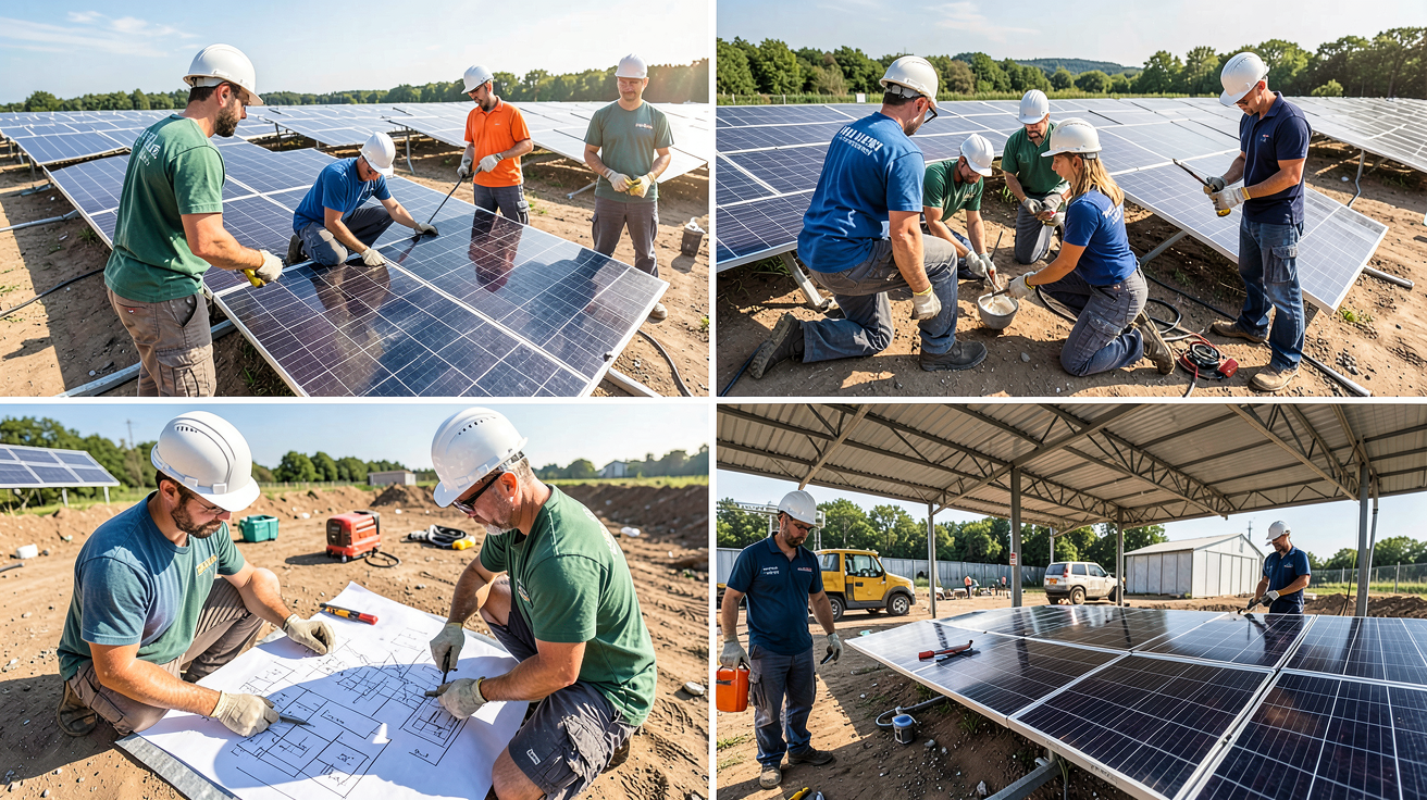 heylen photovoltaïque services illustrant l'étude, l'installation et la maintenance de panneaux solaires
