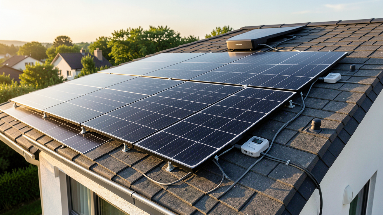 huawei photovoltaique solution pour particulier installée sur le toit d'une maison individuelle