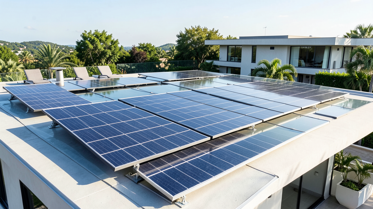 hyundai photovoltaique présentant des modèles de panneaux solaires haute performance sur une maison moderne.