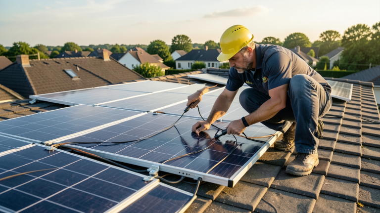 inconvénient panneaux photovoltaïque installation complexe sur un toit résidentiel