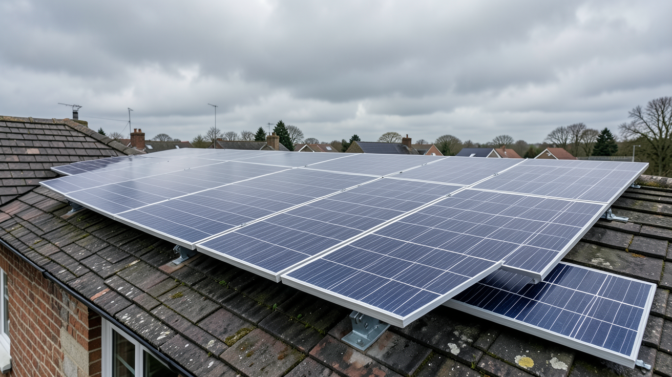 inconvénient panneaux photovoltaïque : production intermittente due à la météo nuageuse sur une installation résidentielle