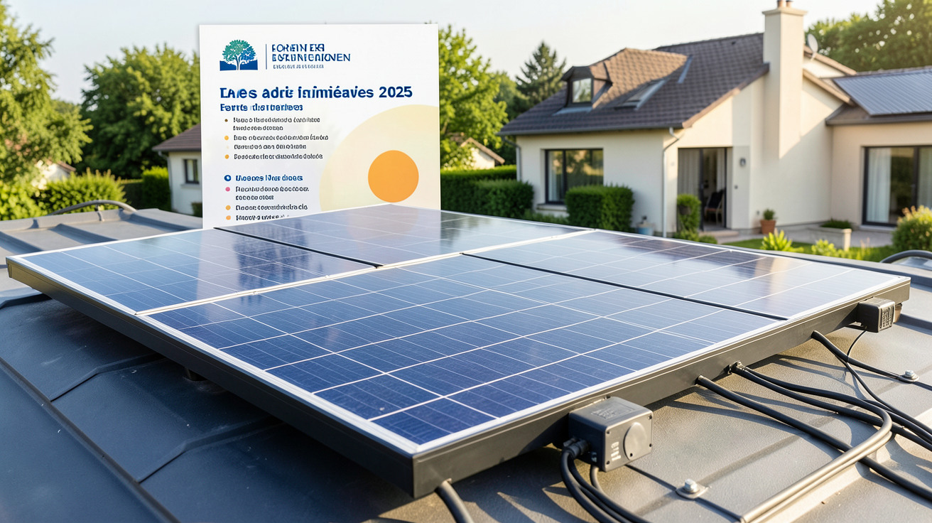 info gouv panneau solaire affichant les aides financières nationales pour 2025