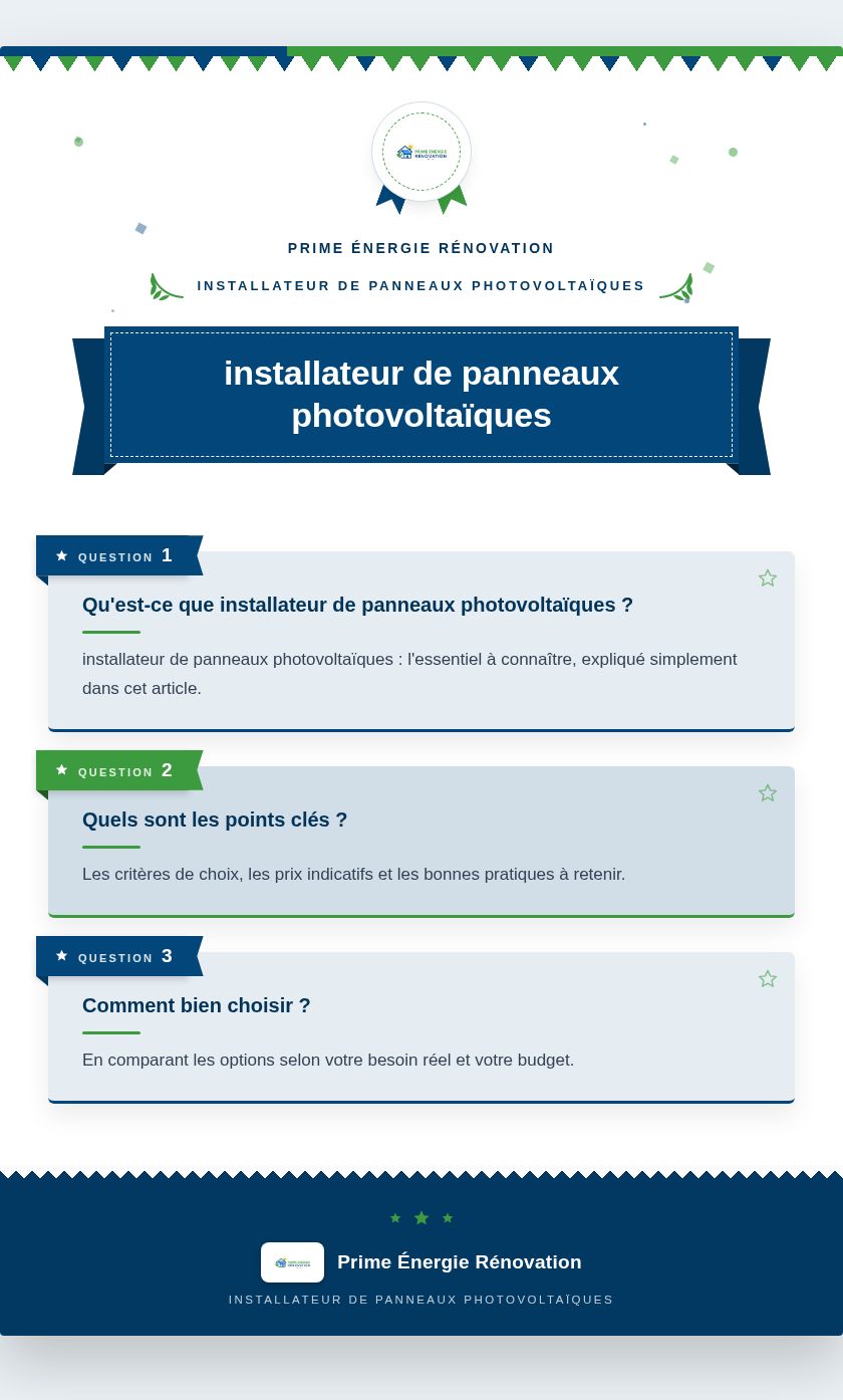 Infographie : installateur de panneaux photovoltaïques