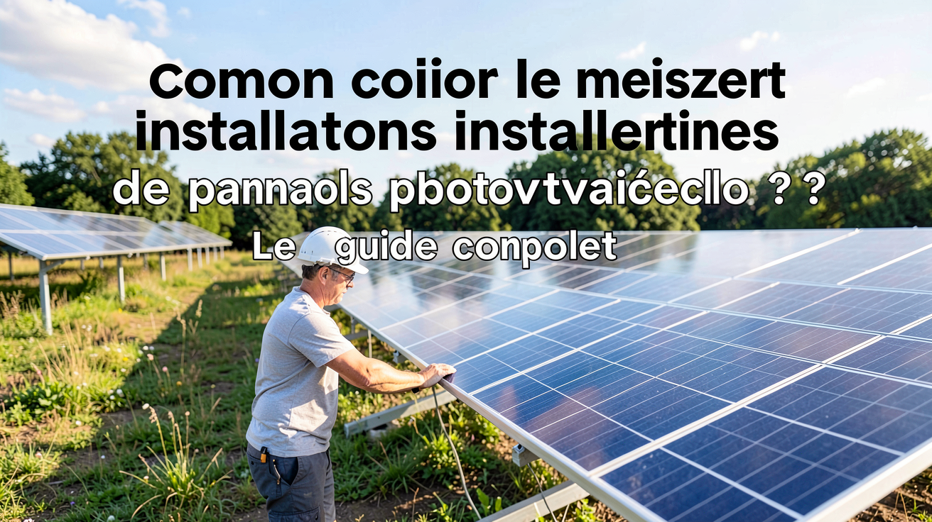 installateur de panneaux photovoltaïques photographié en situation réelle, illustration de l'article