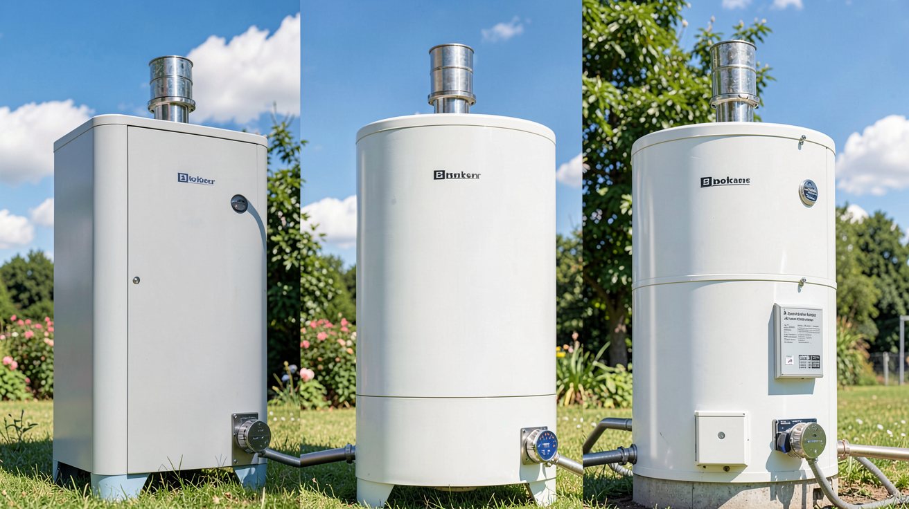 installation chauffe eau solaire comparatif 2024 montrant un monobloc, des éléments séparés et un système à circulation forcée