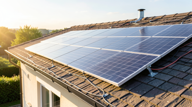 installation de panneaux solaires prix sur le toit d'une maison individuelle