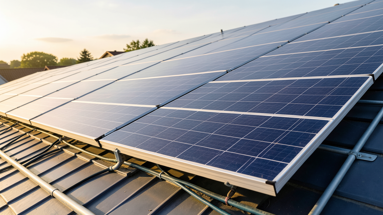 installation des panneaux solaires photovoltaïques avec une orientation et une inclinaison idéales sur un toit