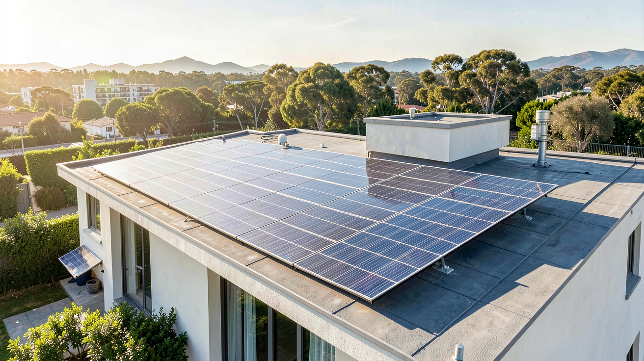 installation panneau photovoltaique sur le toit d'une maison moderne pour l'autoconsommation