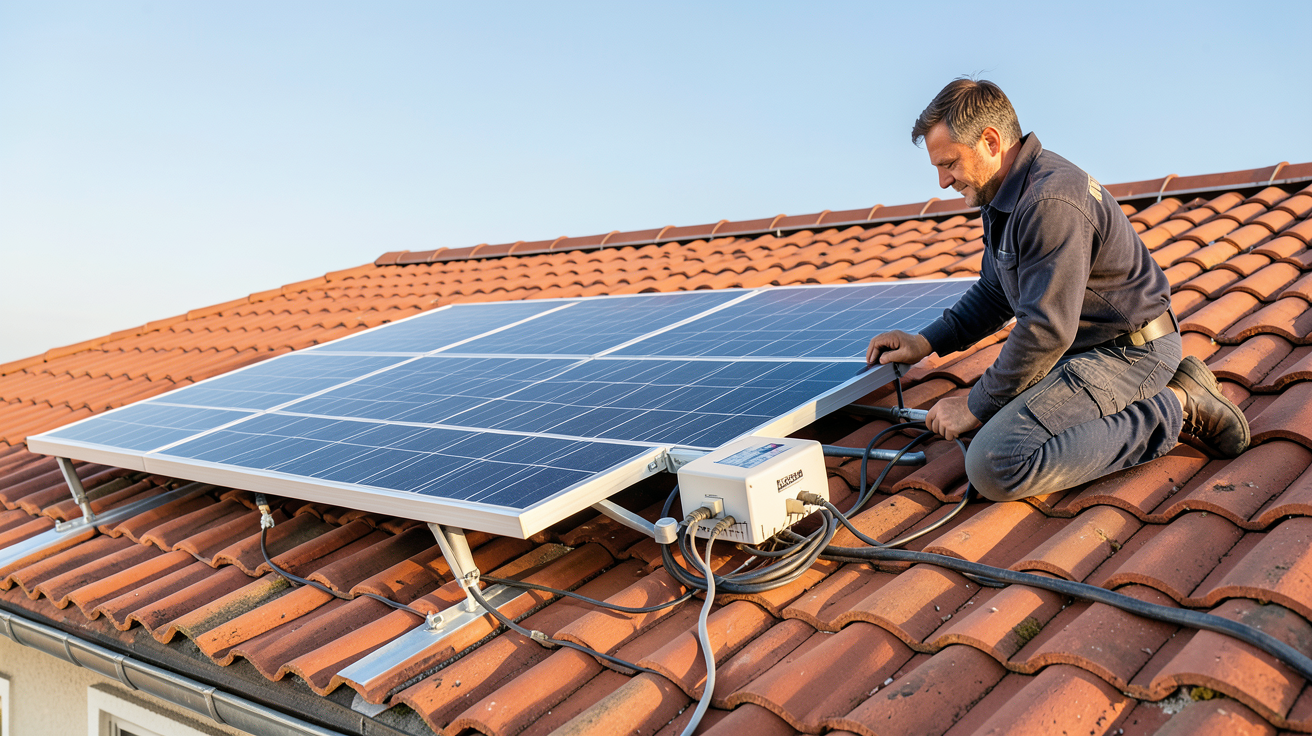 installation panneau solaire 3kw tutoriel pas à pas sur le toit d'une maison