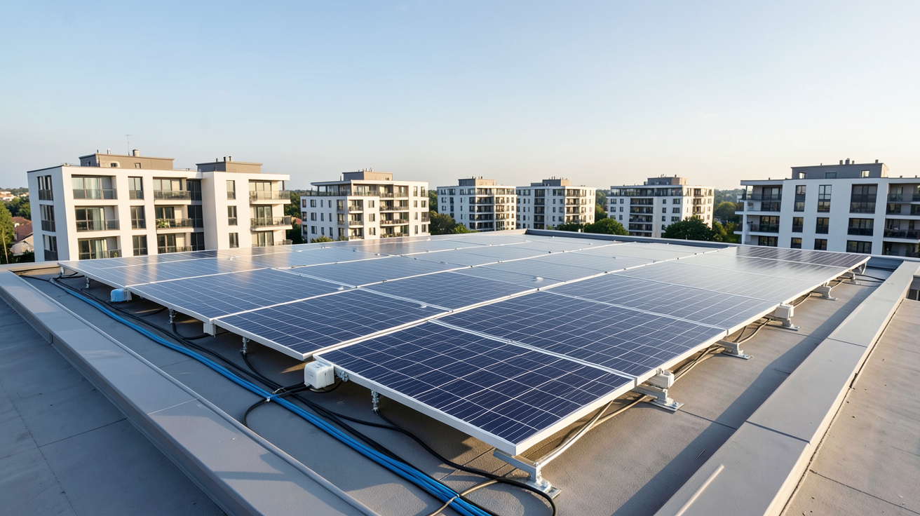 installation panneau solaire copropriété : étude de cas réussie sur le toit d'un immeuble résidentiel