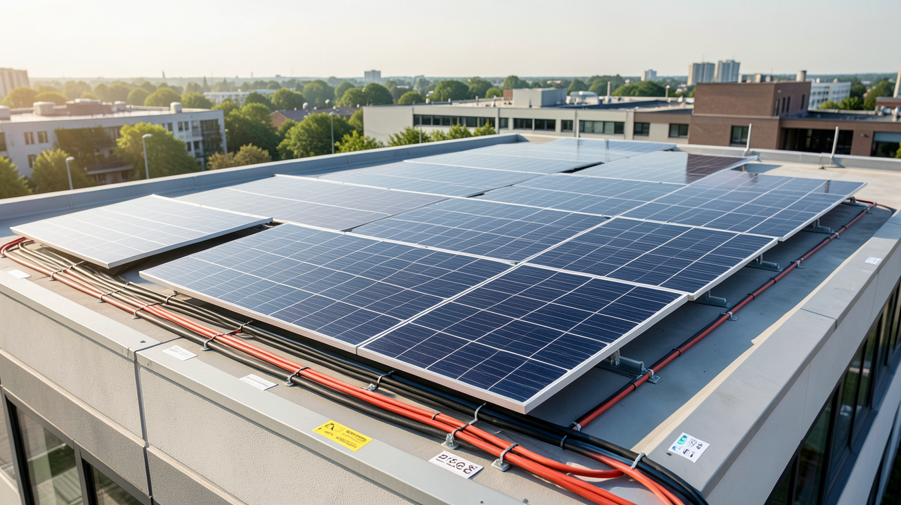 installation panneau solaire entreprise montrant les obligations légales et réglementaires en 2025