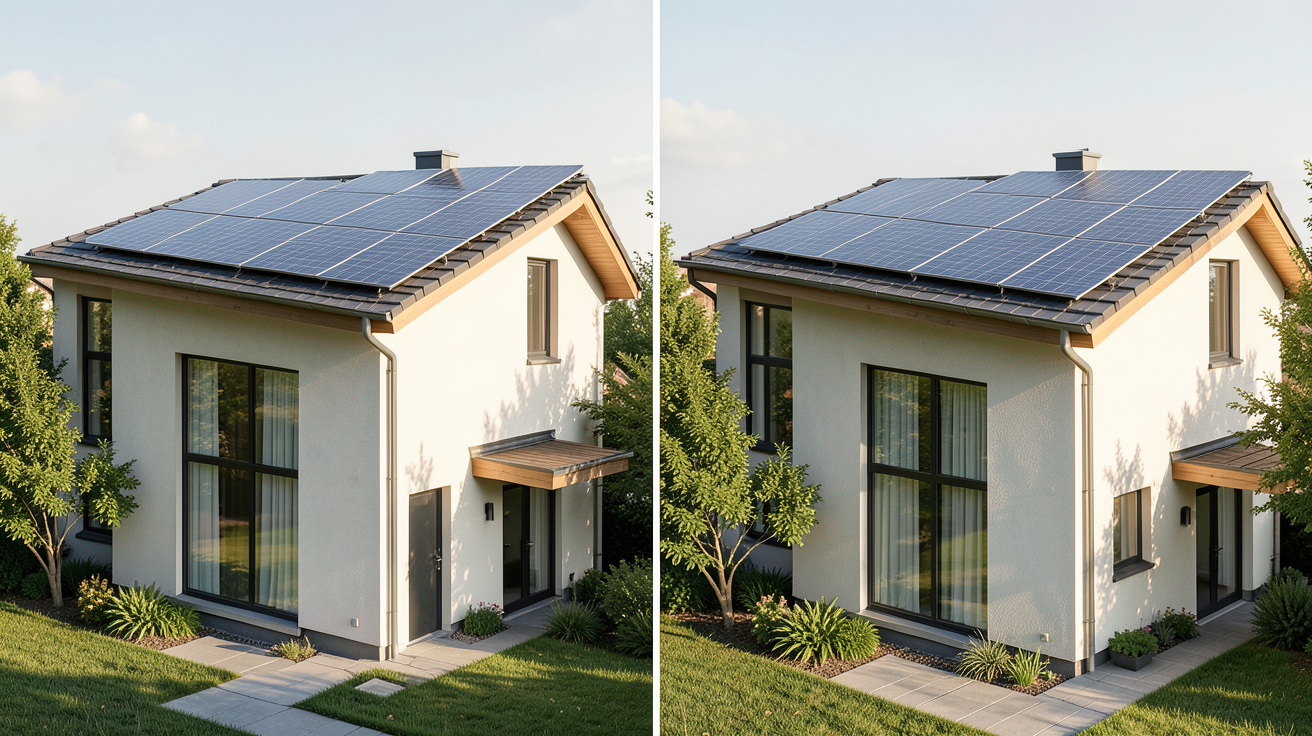 installation panneau solaire maison avant après d'une maison contemporaine