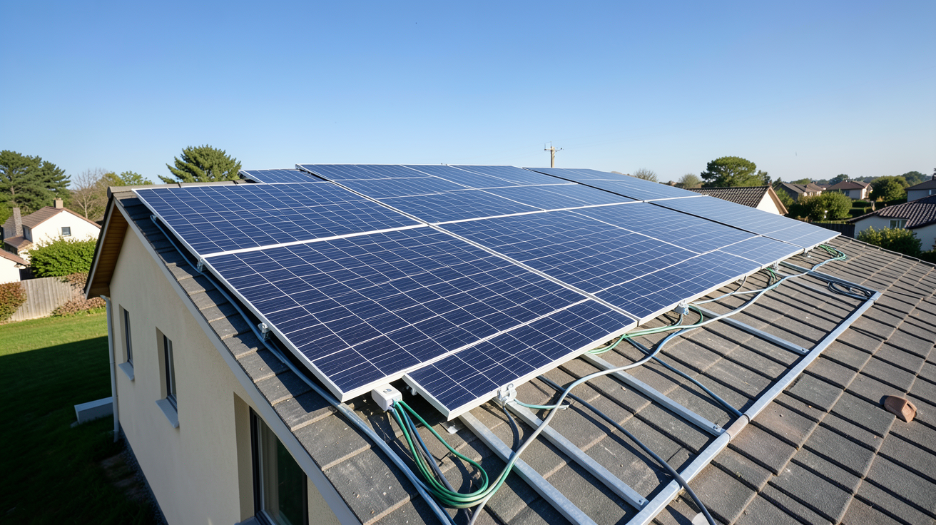 installation panneaux solaire prix étude de cas maison 120m2 avec panneaux photovoltaïques sur toit et détails techniques