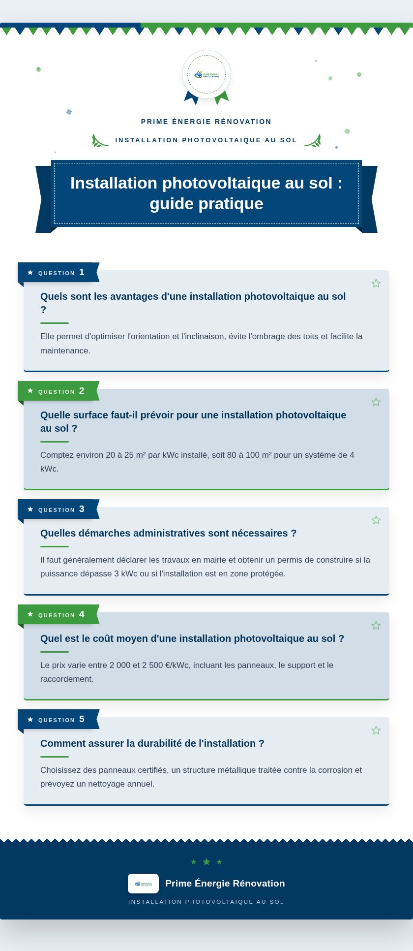 Infographie : Installation photovoltaique au sol : guide pratique