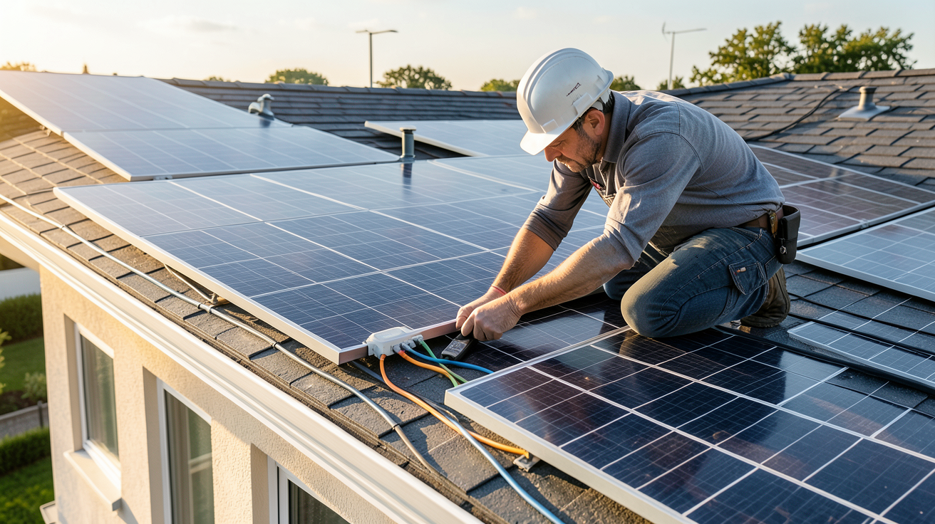 installation photovoltaïque autoconsommation dimensionnée sur le toit d'une maison individuelle
