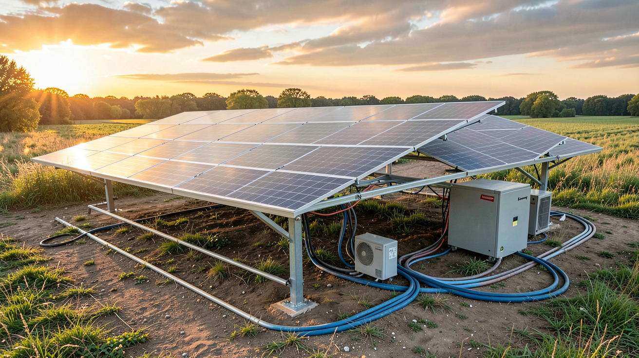 installation solaire autonome montrant les facteurs influençant le prix : panneaux photovoltaïques, batteries et onduleur