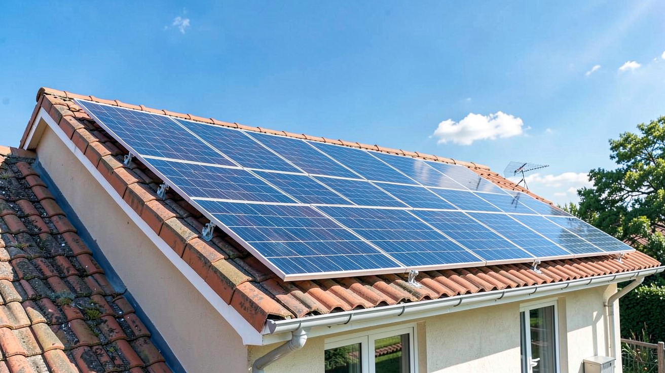 installation solaire prix compétitif pour une maison avec des panneaux solaires sur le toit