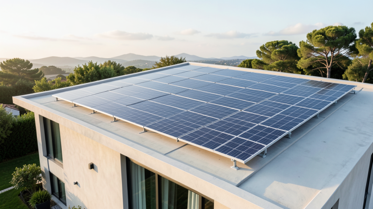 installation solaire thermique prix sur toit d'une maison contemporaine