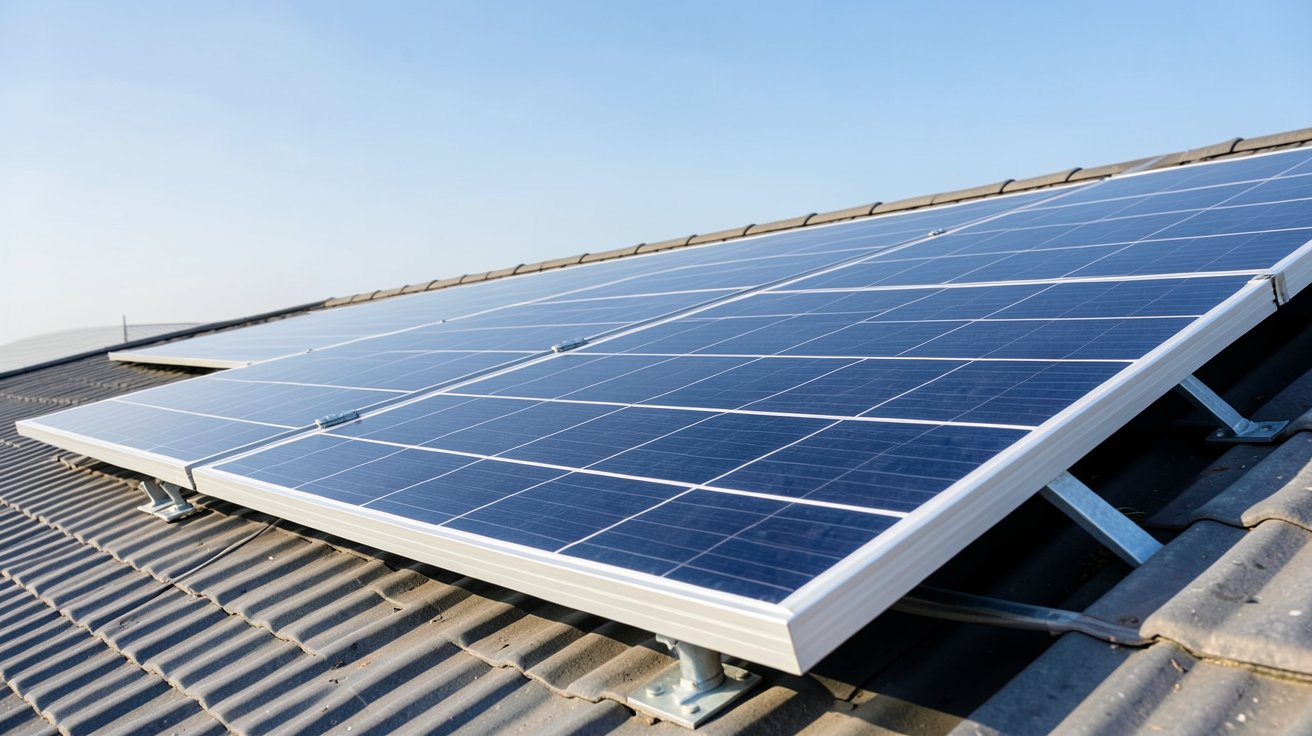 installations solaires photovoltaïques optimisées avec orientation plein sud et inclinaison à 30 degrés sur un toit