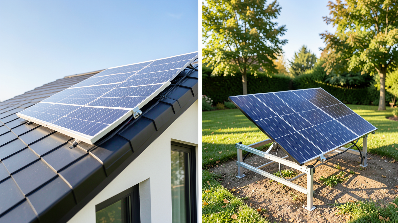 installer panneau solaire soi même : comparaison installation sur toit et au sol