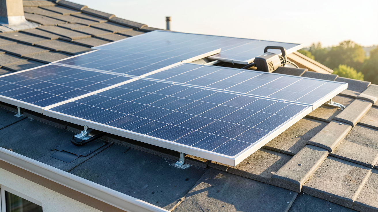 installer ses panneaux solaires avec un kit Plug and Play sur un toit de maison