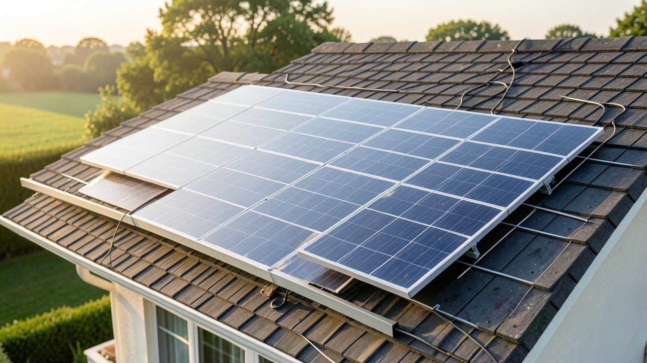 installer soi meme panneaux solaires kit plug and play installé sur le toit d'une maison moderne