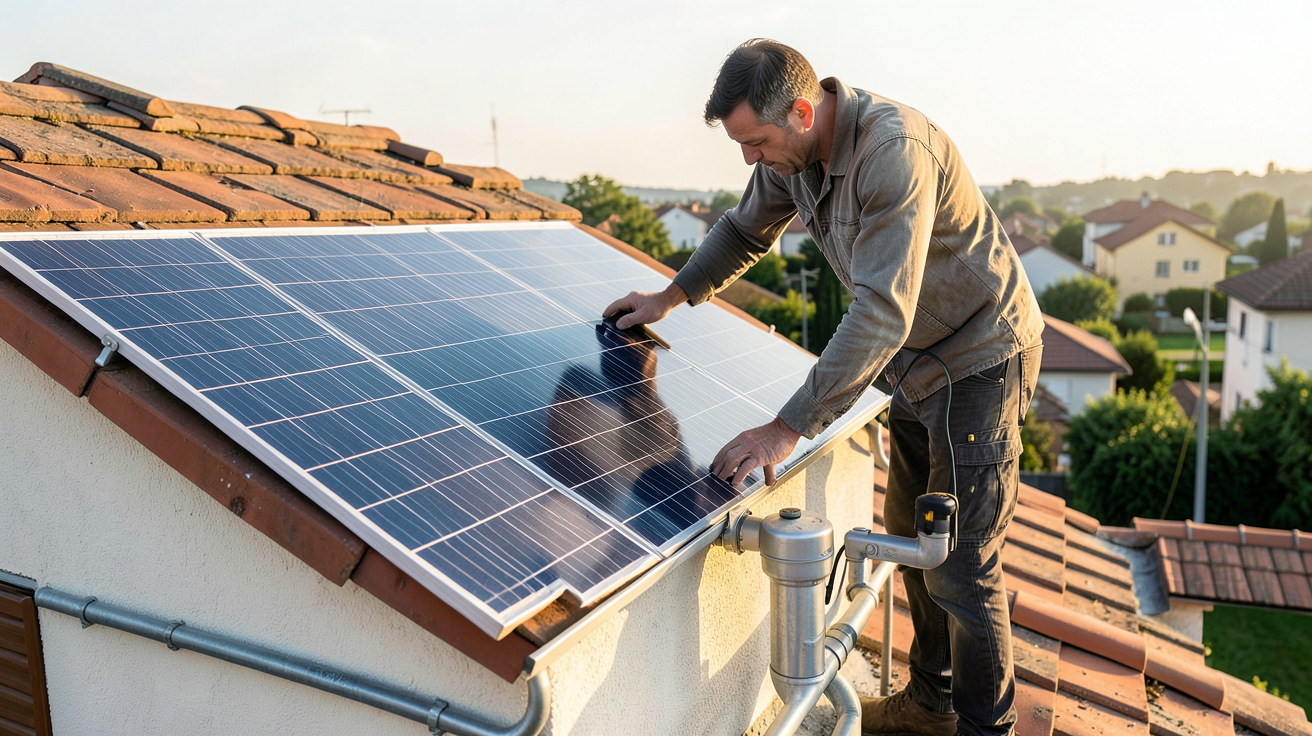 installer un chauffe eau solaire étapes d'installation jour J artisan sur toit