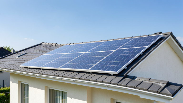 izi by edf panneau solaire installé sur le toit d'une maison individuelle